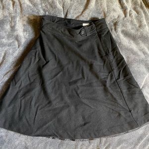 Black long wool skirt